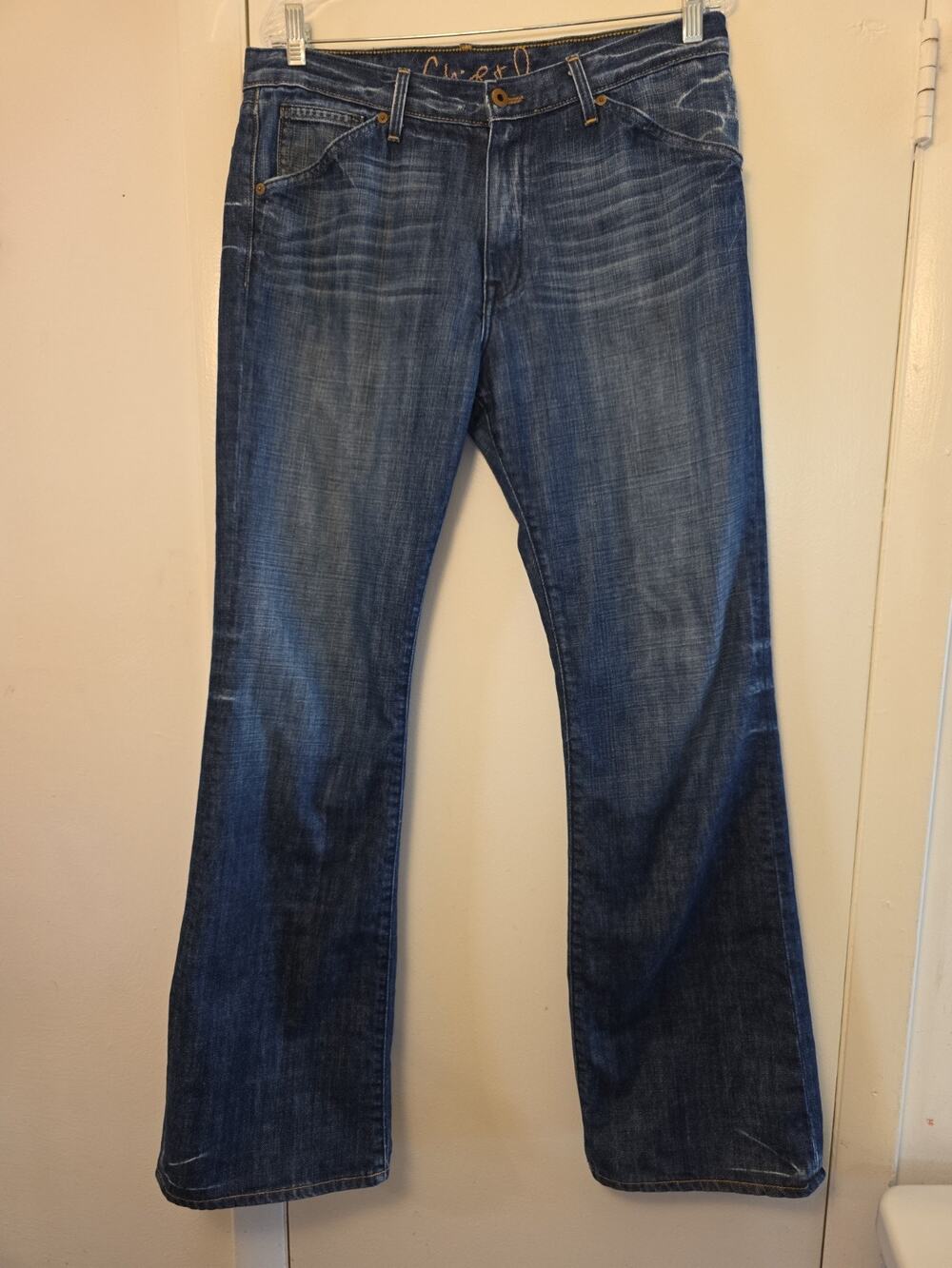 CHIP & PEPPER Denim Jeans LA CAL LAB Bobby Baby Men's 34x33 Blue MADE IN USA 34